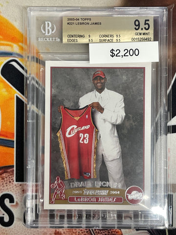 2003-04 Topps Basketball LeBron James Draft Pick #1 Rookie BGS 9.5