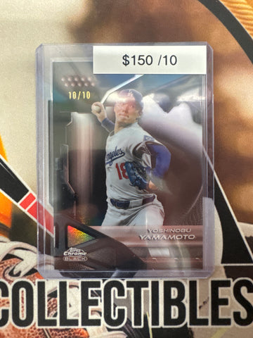 2026 Topps Chrome Black MLB Yoshinobu Yamamoto Rose Gold Refractor /10