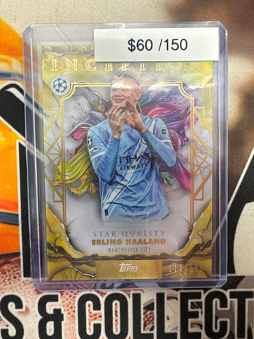 2026 Topps Inception Champions League Erling Haaland Yellow Refractor /150