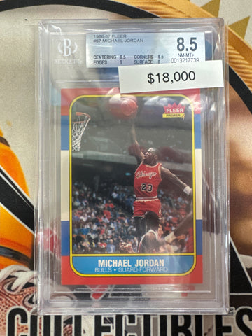1986-87 Fleer Basketball Michael Jordan Rookie BGS 8.5