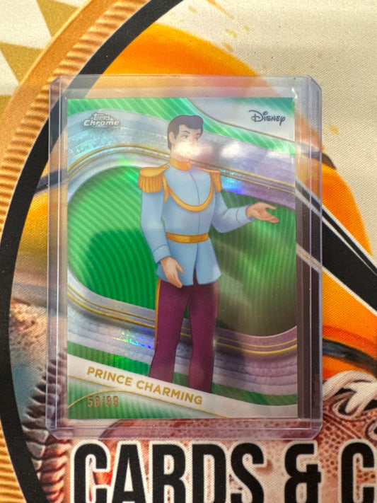 2025 Topps Chrome Disney Prince Charming Green Refractor /99