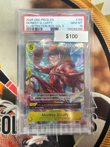 2025 One Piece Monkey.D.Luffy Illustration Box Volume 3 OP07-109 PSA 10