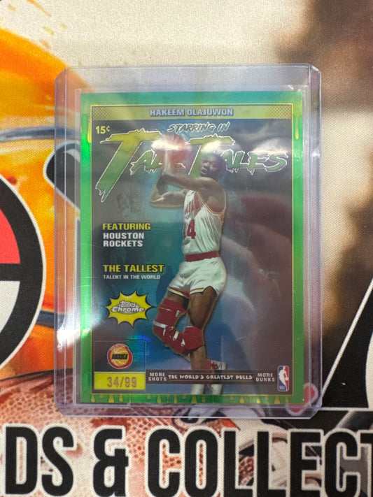 2025-26 Topps Chrome NBA Hakeem Olajuwon Tale Tales Insert Green Refractor /99