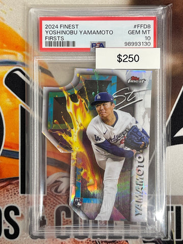2024 Topps Finest Baseball Yoshinobu Yamamoto Firsts Rookie PSA 10