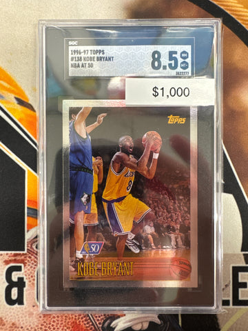 1996-97 Topps NBA Kobe Bryant NBA At 50 Silver Border Rookie SGC 8.5