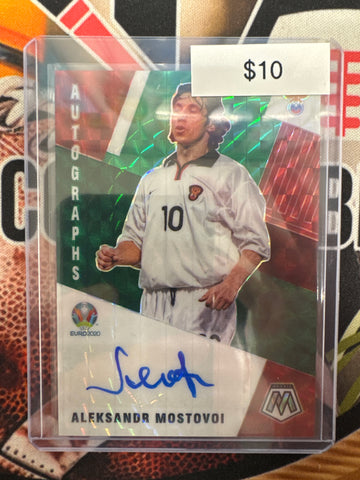 2021 Panini Mosaic UEFA EURO Soccer Aleksandr Mostovoi Autograph Green Mosaic