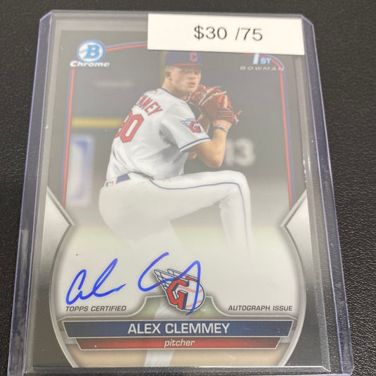 2023 Bowman Chrome Alex Clemmey 1st Bowman auto /75