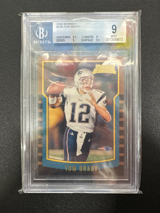 2000 Bowman Tom Brady Rookie Card BGS 9