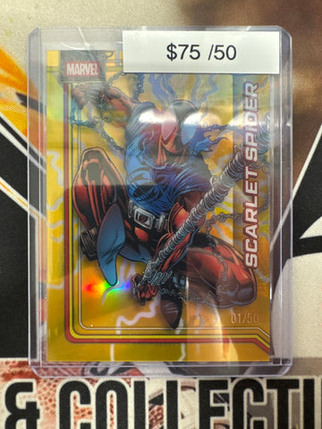 2026 Topps Marvel Chrome Scarlet Spider Storms Gold Lightning Refractor /50