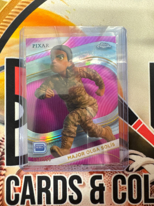 2025 Topps Chrome Disney Major Olga Solis Pink Refractor /250 Debut