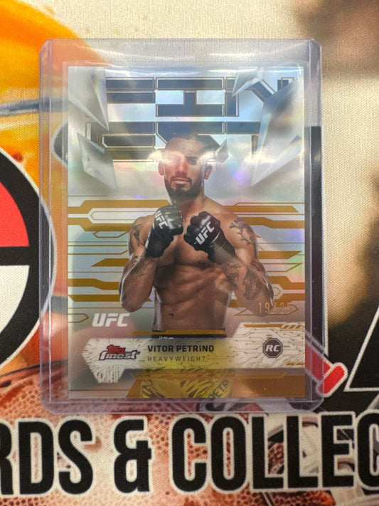 2025 Topps Finest UFC Vitor Petrino Rookie Finest Uncommon Gold Refractor /25