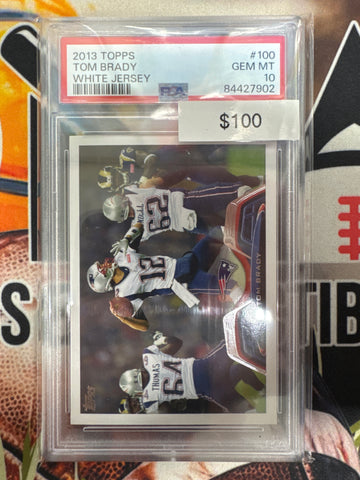 2013 Topps NFL Tom Brady White Jersey PSA 10