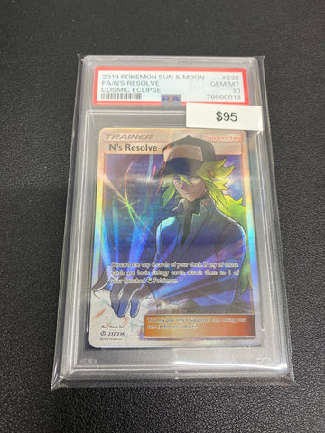 Pokémon N’s Resolve Cosmic Eclipse Full Art 232/236 PSA 10