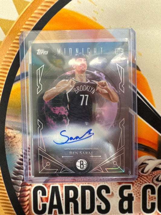 2025-26 Topps Midnight NBA Ben Saraf Rookie Midnight Sun Autograph