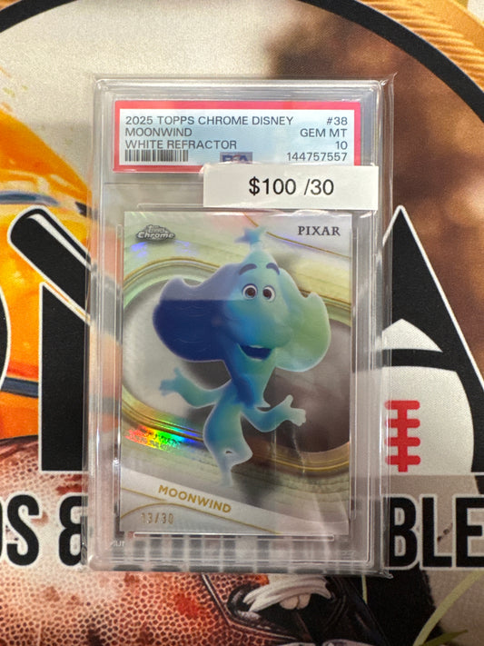 2025 Topps Chrome Disney Moonwind White Refractor /30 PSA 10
