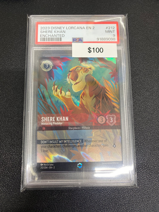 Disney Lorcana Shere Khan EN 2 Enchanted 212/204 PSA 9