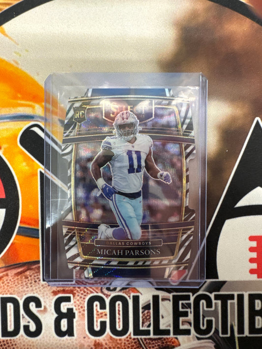 2021 Panini Select NFL Micah Parsons Rookie Zebra Die-Cut