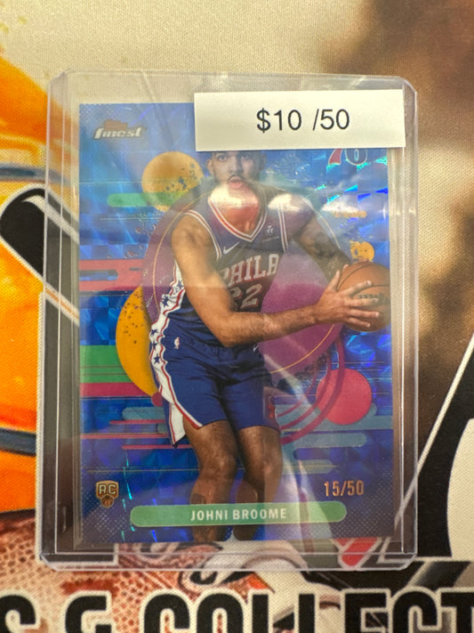 2026 Topps Finest NBA Johni Broome Rookie Uncommon Blue Geometric Refractor /50