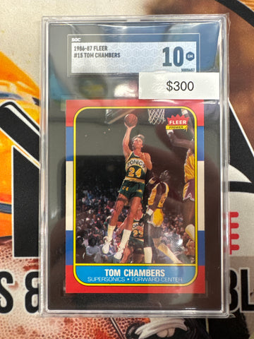1986-87 Fleer Basketball Tom Chambers SGC 10