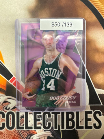 2014-15 Panini Prizm NBA Bob Cousy Purple Prizm Die-Cut /139