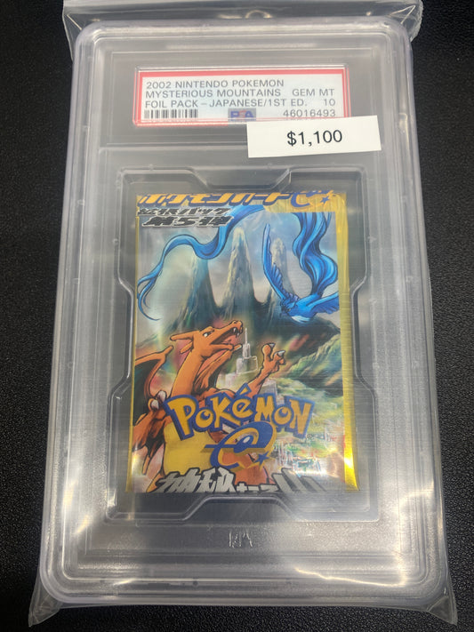 Nintendo Pokémon Japanese Mysterious Mountains 1st Edition Foil Pack PSA 10