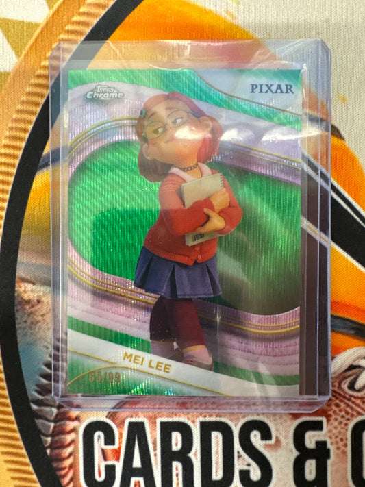 2025 Topps Chrome Disney Mei Lee Green Wave Refractor /99