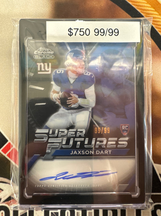 2025 Topps Chrome Black NFL Jaxson Dart Rookie Super Futures Autograph 99/99