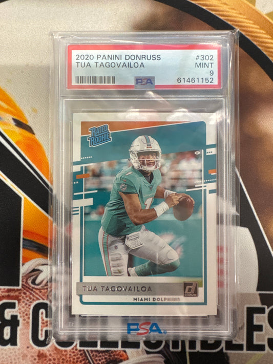 2020 Panini Donruss NFL Tua Tagovailoa Rated Rookie PSA 9