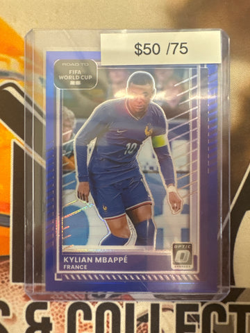 2025-26 Panini Donruss Road To FIFA World Cup Kylian Mbappe Blue Prizm /75