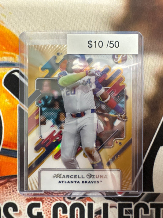 2025 Topps Pristine MLB Marcell Ozuna Gold Refractor /50