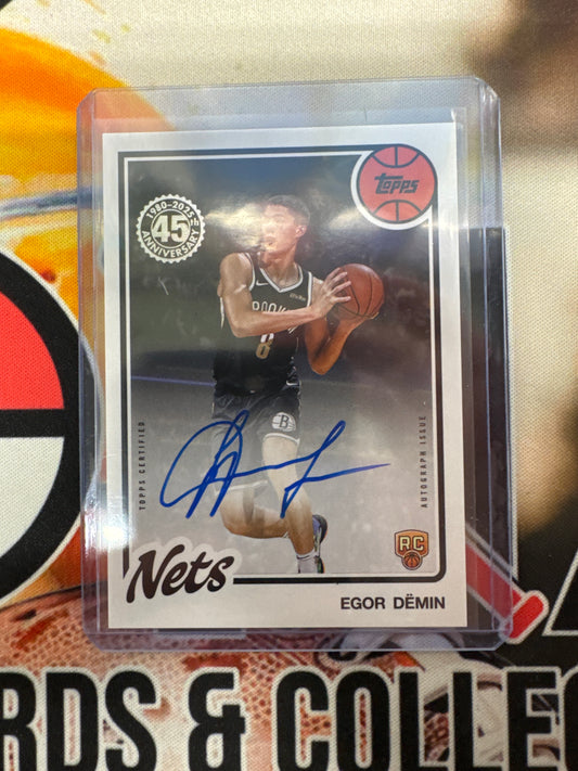 2025 Topps Flagship NBA Egor Demin Rookie 45th Anniversary Auto