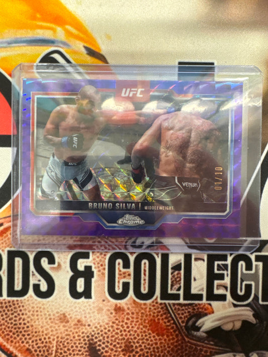 2025 Topps Chrome UFC Bruno Silva Purple Geometric /10