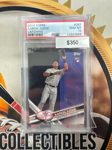 2017 Topps MLB Series 1 Aaron Judge Rookie Catching PSA 10