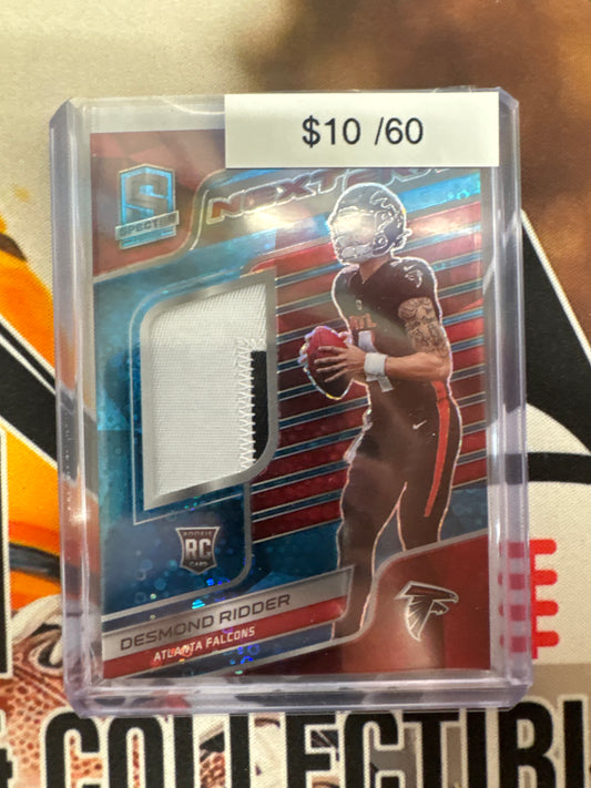 2022 Panini Spectra NFL Desmond Ridder Rookie Next Gen Relic Blue Disco /60
