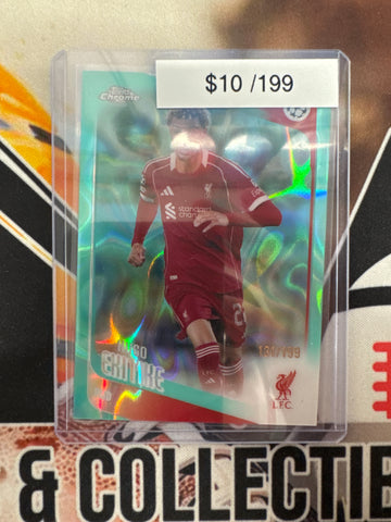 2026 Topps Chrome Champions League Hugo Ekitike Aqua Raywave /199