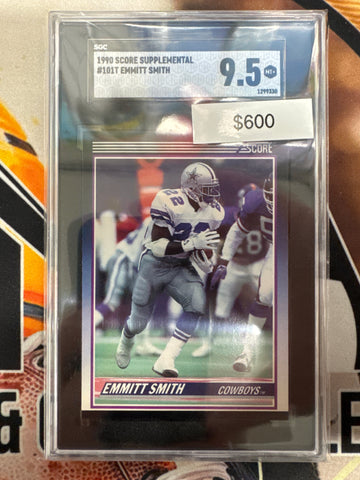 1990 Score Supplemental NFL Emmitt Smith Rookie Card SGC 9.5