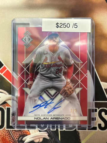 2025 Topps Transcendent MLB Nolan Arenado Icons Chrome Autograph Variation Red Refractor /5