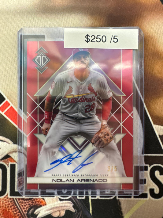 2025 Topps Transcendent MLB Nolan Arenado Icons Chrome Autograph Variation Red Refractor /5