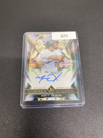 2018 MLB Topps Finest Matt Olson Finest Cornerstones Auto