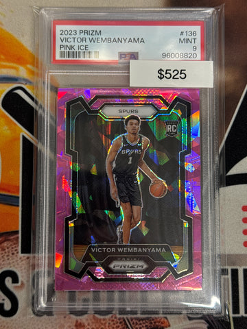 2023 Prizm NBA Victor Wembanyama Rookie Pink Ice PSA 9