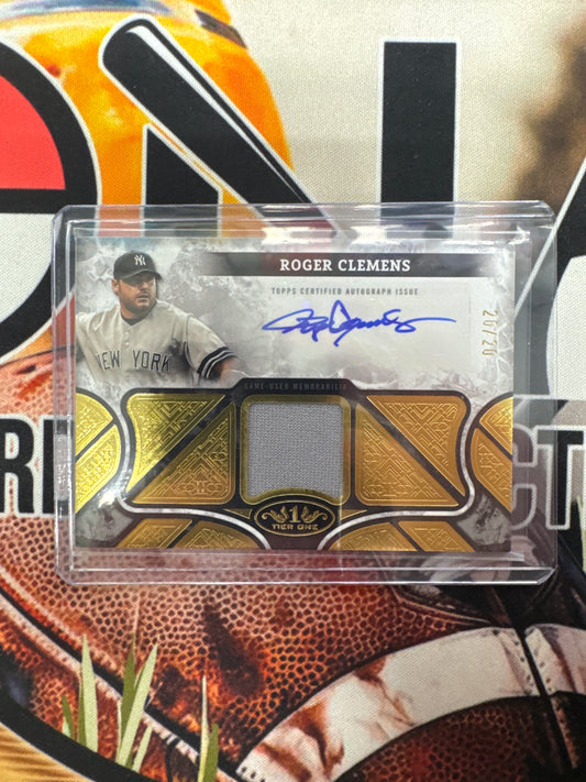 2025 Topps Tier One MLB Roger Clemens Autograph Relic /20