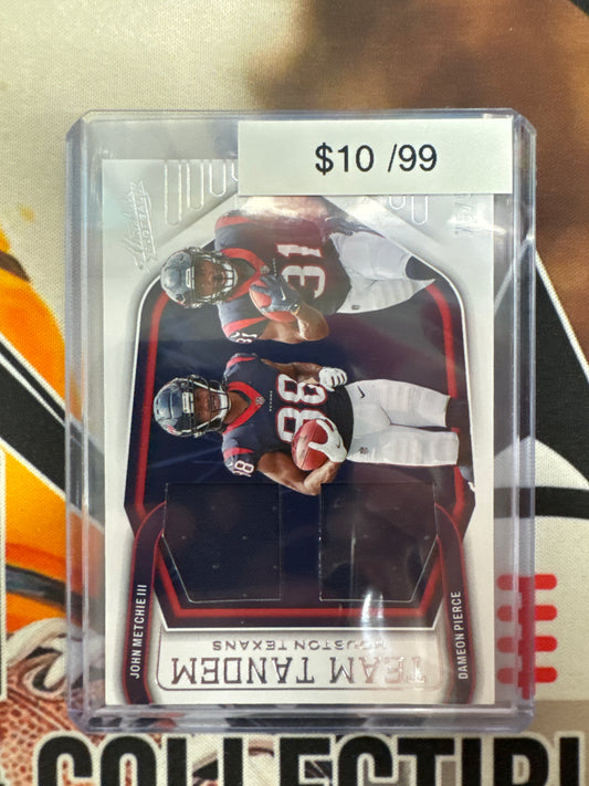 2022 Panini Absolute NFL John Metchie III & Dameon Pierce Team Tandem Dual Patch /99