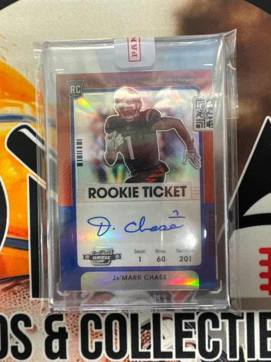 2021 Panini Contenders Optic NFL Ja’Marr Chase Rookie Ticket Variation Autograph /25