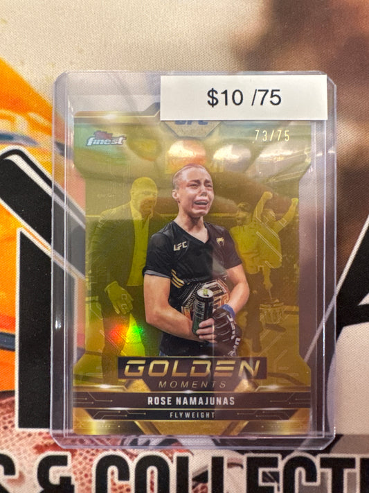 2025 Topps Finest UFC Rose Namajunas Golden Moments Die-Cut /75