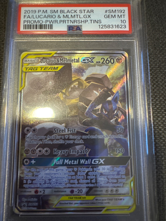 Pokemon Lucario & Melmetal GX SM192 PSA 10