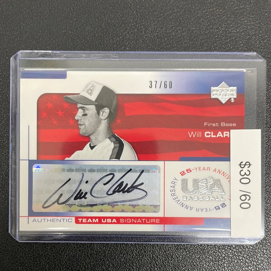 2004 Topps Upper Deck Team USA Will Clark Auto /60