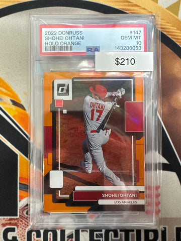 2022 Panini Donruss Baseball Shohei Ohtani Holo Orange PSA 10