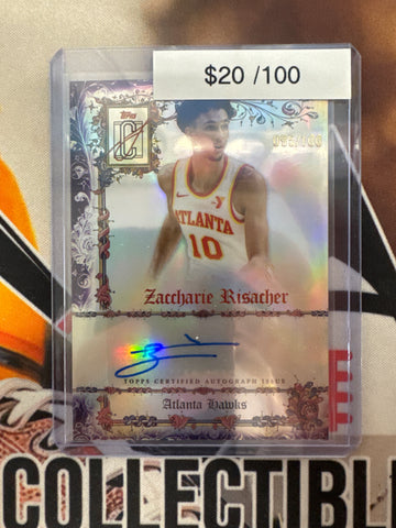 2026 Topps Signature Class NBA Zaccharie Risacher Manuscripts Autograph /100