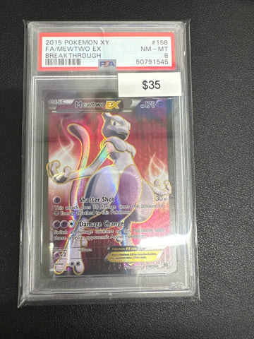 Pokemon Mewtwo EX 158/162 PSA 8