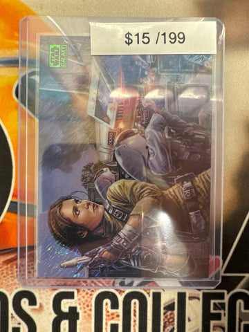 2026 Topps Chrome Star Wars Galaxy Fighting Back Green Shimmer Refractor /199